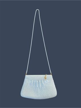 Pacific Connections White Mesh Shoulder Bag with Gold Hardware